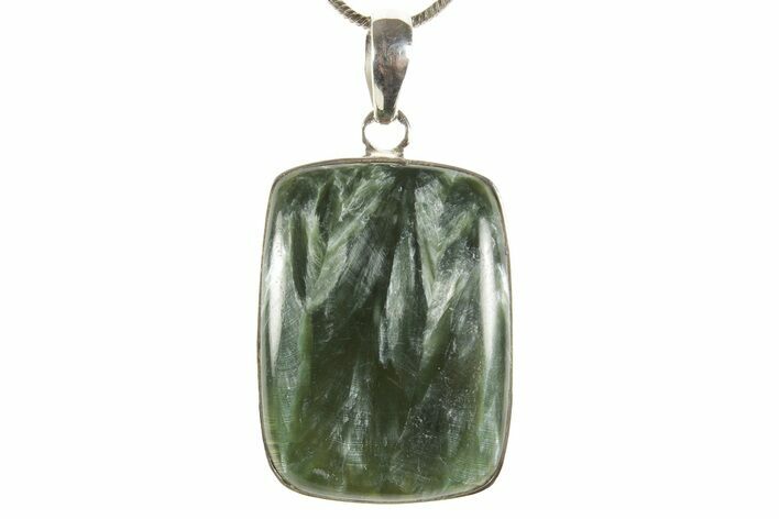 Polished Seraphinite Pendant (Necklace) - Sterling Silver #369938